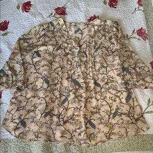Rose + Olive Women’s Peacock Print Blouse